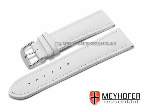 Watch strap XL -Narita- 28mm white leather smooth stitched by MEYHOFER (width of buckle 26 mm) - Bild vergr��ern 