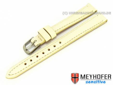 Watch band -Alvesta- 14mm creme grained genuine calf leather by MEYHOFER (width of buckle 12 mm) - Bild vergr��ern 