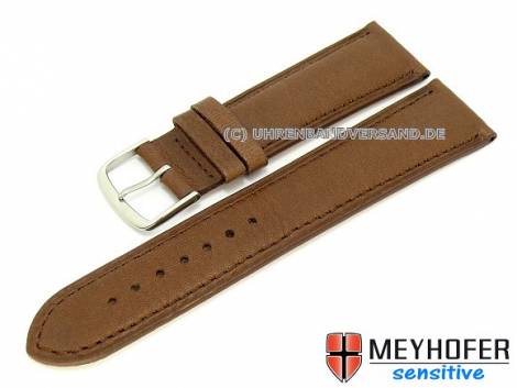 Watch band -Alvesta- 16mm brown grained genuine calf leather by MEYHOFER (width of buckle 14 mm) - Bild vergr��ern 