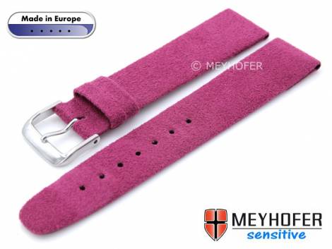 Watch strap -Licata- 16mm telemangenta VEGAN Alcantara suede like by MEYHOFER (width of buckle 14 mm) - Bild vergr��ern 