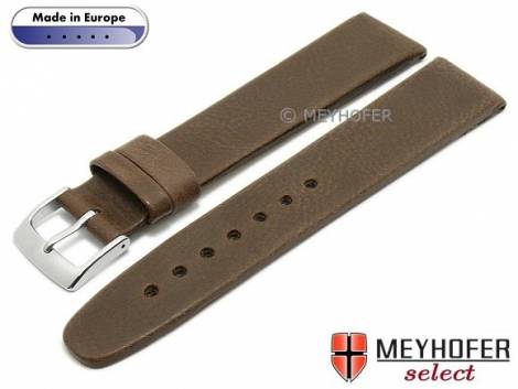 Watch strap L (long) -Foggia- 22mm dark brown leather vintage look by MEYHOFER (width of buckle 20 mm) - Bild vergr��ern 