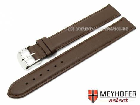 Watch band -Antwerpen- XL super long 18mm dark brown smooth by MEYHOFER (width of buckle 18 mm) - Bild vergr��ern 