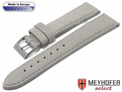 Hand made watch strap -Marsala- 18mm light grey leather vintage look light stitching by MEYHOFER (width of buckle 16 mm) - Bild vergr��ern 