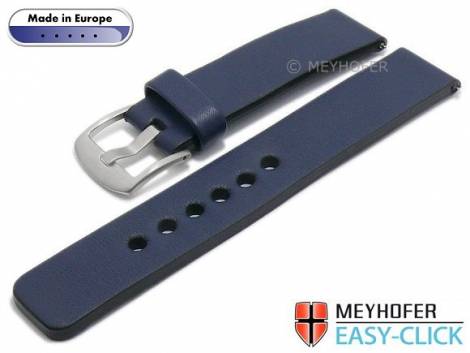 Meyhofer EASY-CLICK watch strap -Cardemin- 24mm dark blue leather smooth surface (width of buckle 24 mm) - Bild vergr��ern 