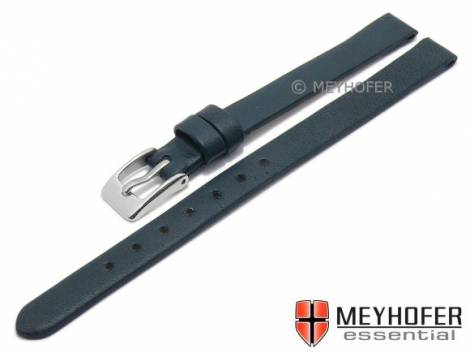 Watch strap -Salinas- 06mm dark blue leather smooth without stitching by MEYHOFER (width of buckle 06 mm) - Bild vergr��ern 