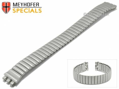 Watch strap -Brentwood- 12mm silver stainless steel matt expansion band suitable for SWATCH by MEYHOFER - Bild vergrößern 