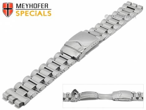 Watch strap -Mansfield- 19mm silver stainless steel polished suitable for SWATCH by MEYHOFER - Bild vergr��ern 