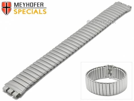 Watch strap -Statesboro- 17mm silver stainless steel polished expansion band suitable for SWATCH by MEYHOFER - Bild vergr��ern 