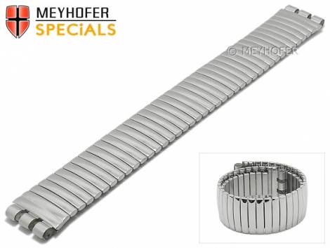 Watch strap -Cortland- 19mm silver stainless steel polished expansion band suitable for SWATCH by MEYHOFER - Bild vergr��ern 