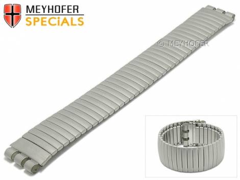 Watch strap -Aiken- 19mm silver stainless steel matt expansion band suitable for SWATCH by MEYHOFER - Bild vergr��ern 
