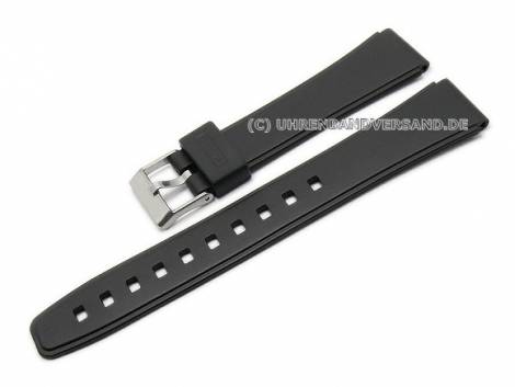 Watch strap 17mm black PVC smooth matt (width of buckle 16 mm) - Bild vergr��ern 