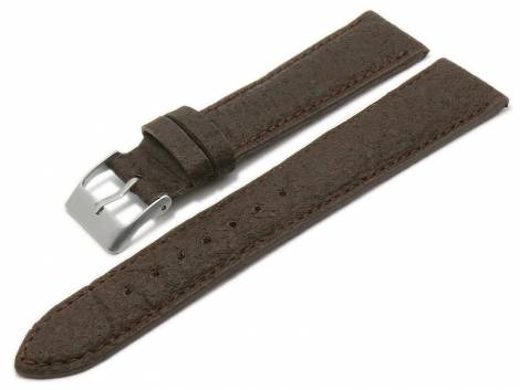 100% vegan: Watch strap 24mm dark brown from pineapple fibers padded stitched by PINASTRAP (width of buckle 22 mm) - Bild vergr��ern 