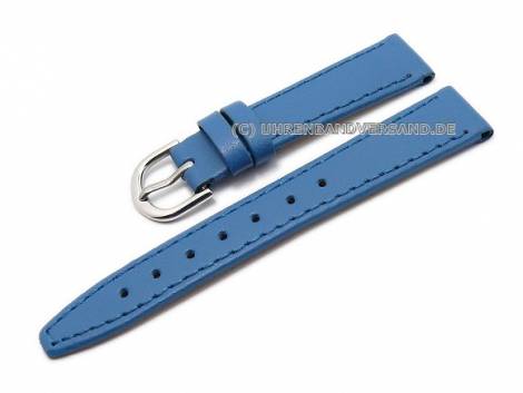 Watch strap XS 16mm blue calf�s leather stitched extra short (width of buckle 14 mm) - Bild vergr��ern 