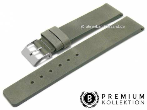 Watch strap 24mm grey leather vintage look smooth without stitching by PEBRO Premium (width of buckle 24 mm) - Bild vergrern 