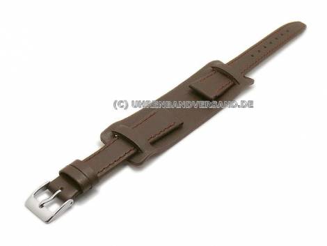 Watch strap 14mm dark brown calf�s leather with leather pad (width of buckle 12 mm) - Bild vergr��ern 