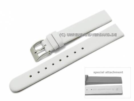 Watch strap 12mm white calfs leather special lug ends for screwed casings (width of buckle 12 mm) - Bild vergrern 