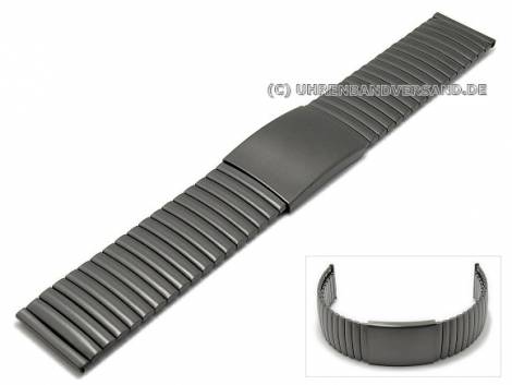 Watch strap expansion strap 22mm anthracite/black stainless steel brushed - Bild vergr��ern 
