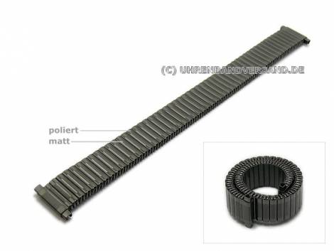 Watch strap expansion strap telescopic ends 12-16mm anthracite stainless steel partly polished - Bild vergr��ern 