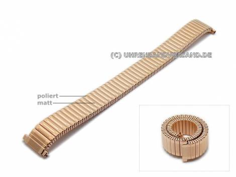 Watch strap expansion strap multiple ends 12-16mm stainless steel ros� golden partly polished - Bild vergr��ern 