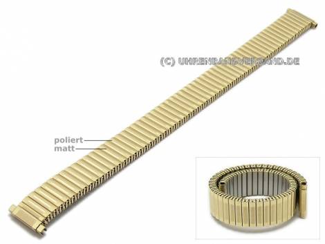 Watch strap XL 12-16mm golden stainless steel expansion strap telescopic ends partly polished - Bild vergr��ern 