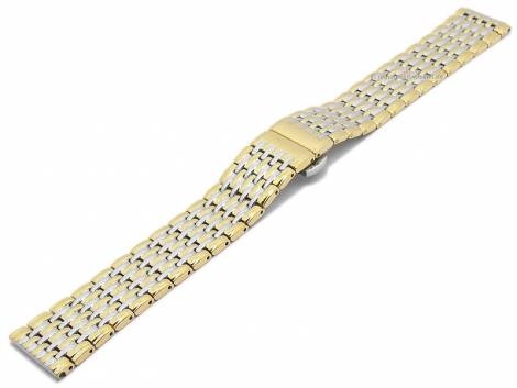 Watch strap 20mm dual tone stainless steel solid polished with butterfly clasp - Bild vergr��ern 