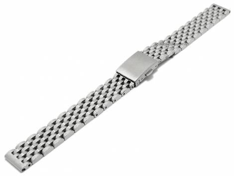 Watch strap 14mm stainless steel solid partly polished with clasp - Bild vergr��ern 