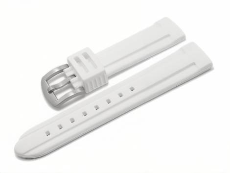 Watch strap -Bozen- 24mm white silicone matt with 2 grooves (width of buckle 22 mm) - Bild vergr��ern 