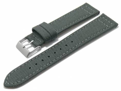 Watch strap -Tijuana- 24mm dark grey Cordura (textile) stitched underside Lorica (width of buckle 22 mm) - Bild vergr��ern 