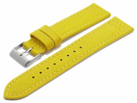 Watch strap -Tijuana- 24mm yellow Cordura (textile) stitched underside Lorica (width of buckle 22 mm) - Bild vergr��ern 