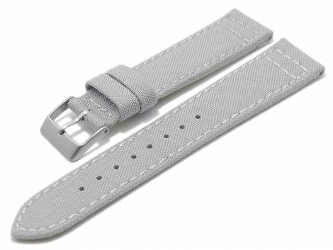 Watch strap -Tijuana- 24mm light grey Cordura (textile) stitched underside Lorica (width of buckle 22 mm) - Bild vergr��ern 
