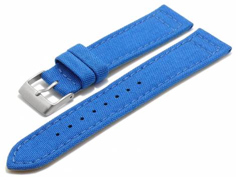 Watch strap -Tijuana- 24mm blue Cordura (textile) stitched underside Lorica (width of buckle 22 mm) - Bild vergr��ern 