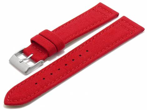 Watch strap -Tijuana- 24mm red Cordura (textile) stitched underside Lorica (width of buckle 22 mm) - Bild vergr��ern 