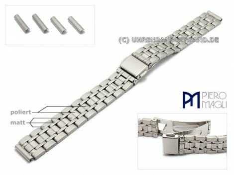 Watch strap stainless steel 12-16mm multiple ends partly polished with clasp by Piero Magli - Bild vergr��ern 