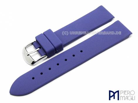 Watch band -Caucho Liso- 24mm dark blue rubber smooth surface by Piero Magli (width of buckle 22 mm) - Bild vergr��ern 