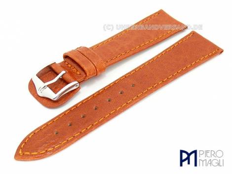 Watch band 20mm auburn genuine buffalo grained surface by Piero Magli (width of buckle 16 mm) - Bild vergr��ern 