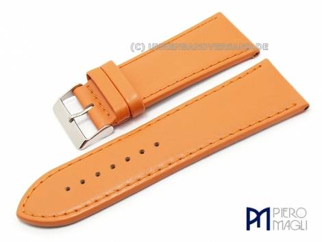 Watch band 28mm orange smooth leather grained stitched by Piero Magli (width of buckle 24 mm) - Bild vergr��ern 