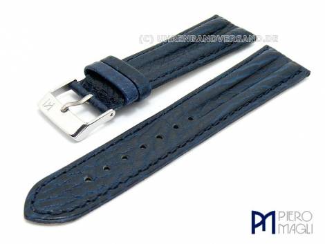 Watch band -Bisonte- 18mm dark blue genuine buffalo by Piero Magli (width of buckle 16 mm) - Bild vergr��ern 