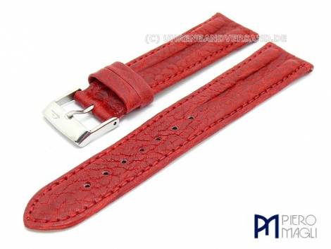 Watch band -Bisonte- 20mm red genuine buffalo by Piero Magli (width of buckle 18 mm) - Bild vergr��ern 