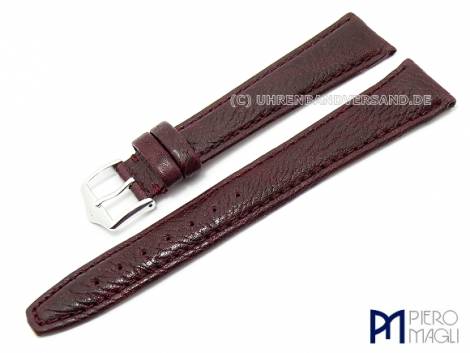 Watch band -Bisonte XL- 18mm bordeaux bison grain by Piero Magli (width of buckle 16 mm) - Bild vergr��ern 