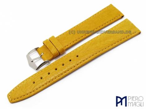 Watch band -Bisonte XL- 16mm yellow bison grain by Piero Magli (width of buckle 14 mm) - Bild vergr��ern 