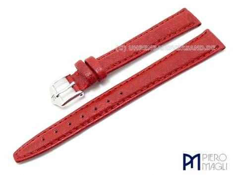 Watch band -Bisonte XL- 12mm red bison grain by Piero Magli (width of buckle 10 mm) - Bild vergr��ern 