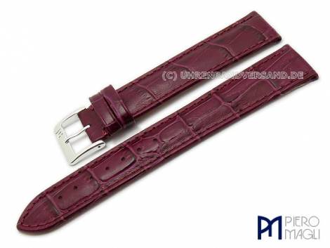 Watch band -Alligator super long- XL 22mm purple allig. grain Piero Magli (width of buckle 20 mm) - Bild vergr��ern 