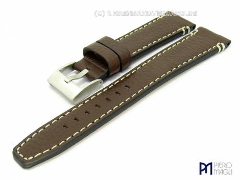 Watch band -Aviator- 18mm dark brown aviator style by Piero Magli (width of buckle 16 mm) - Bild vergr��ern 