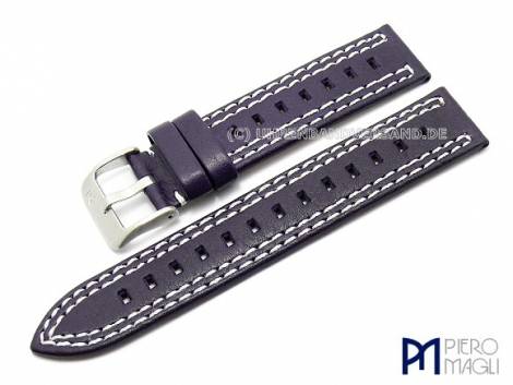 Watch band -Dakota Sport- 24mm purple light contrast stitching Piero Magli (width of buckle 24 mm) - Bild vergr��ern 