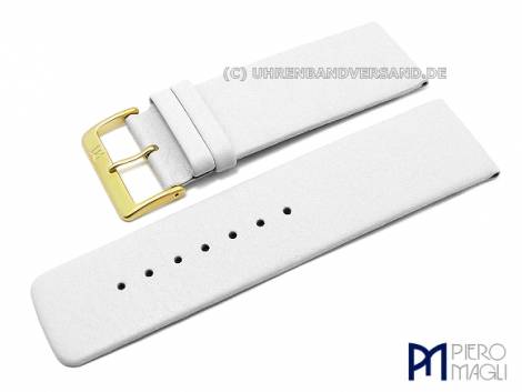 Watch band 30mm white leather grained surface without stitching Piero Magli (width of buckle 30 mm) - Bild vergr��ern 