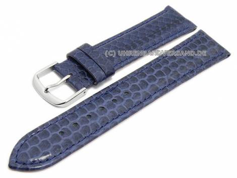 Watch strap -Seeschlange- 18mm dark blue genuine sea snake stitched (width of buckle 16 mm) - Bild vergr��ern 