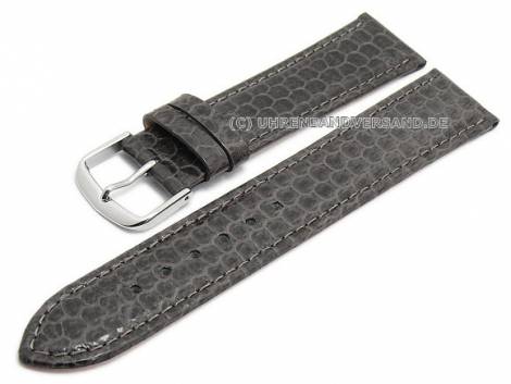 Watch strap -Seeschlange- 22mm dark brown genuine sea snake stitched (width of buckle 20 mm) - Bild vergr��ern 