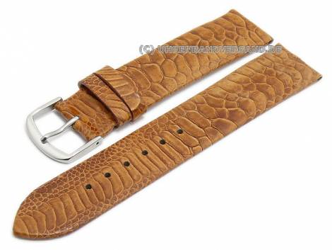 Watch strap -Alector- 16mm brown leather genuine chicken leg thin (width of buckle 14 mm) - Bild vergr��ern 