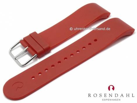 Replacement watch strap ROSENDAHL 23mm red synthetics smooth without stitching for Watch IV 43262 - Bild vergr��ern 