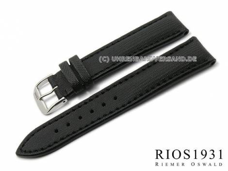 Watch strap -Just- 22mm black high tech material Nytech by RIOS (width of buckle 20 mm) - Bild vergr��ern 